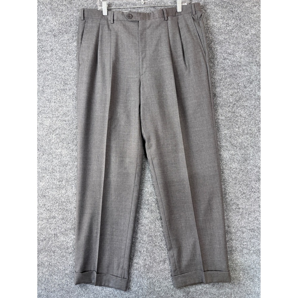Brioni Dress Pants Men‎ 37x31 Grey Cannes Wool Pleated Cuffed Made in Italy